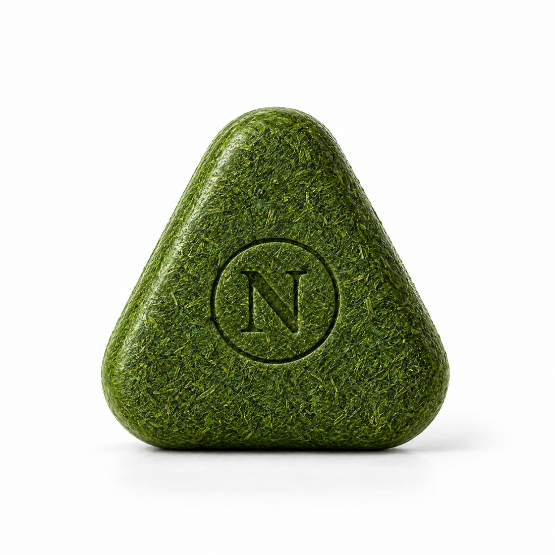 Nutrion Korean Herbal Root Rescue Bar – green triangle shampoo bar with N monogram