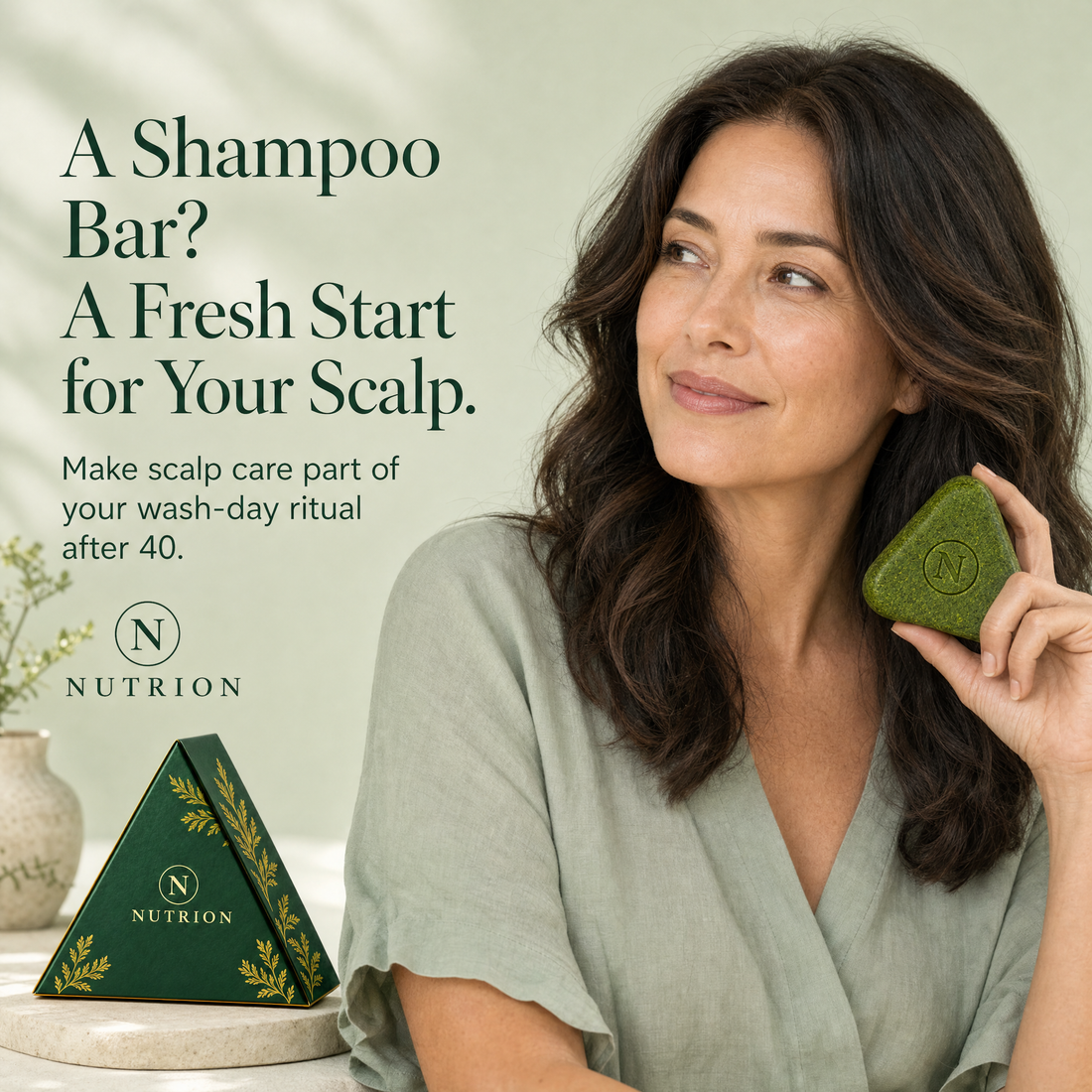 Nutrion shampoo bar portrait for women over 40